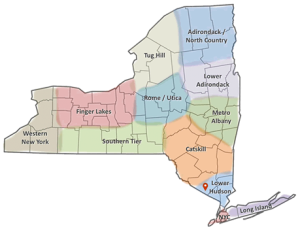 maplowhud Lower Hudson Region Map with Pin