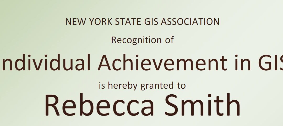 Congratulations to Rebecca Smith, 2021 Individual Achievement in GIS Awardee!