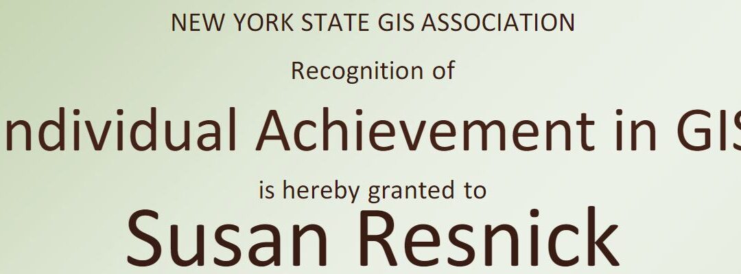 Congratulations to Susan Resnick, 2021 Individual Achievement in GIS Awardee!